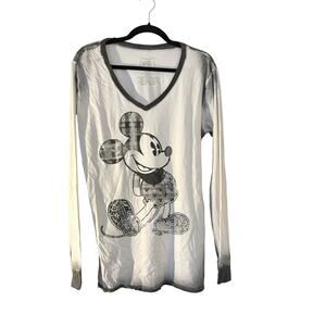 Disney Boutique Micky Mouse Raglan T-Shirt XXL Black & White 100% Cotton